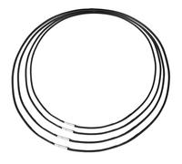Diyxisk 4 Stück Lederkette für Anhänger (2mm Schwarz) - Wasserdichtes Lederband für Ketten mit Verschluss (45-50cm) - Stabile Wachskordel Halskette für Damen & Herren DIY Schmuck