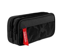 Diyxisk Großes Federmäppchen Jungen, Doppelfach Schlamperetui Camouflage Schwarz, Robustes Oxford Mäppchen für Schule, Universität & Büro, 215x95x80mm, 95g