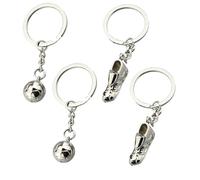 Diyxisk Schlüsselanhänger Fußball 4 Stück Schlüsselanhänger mit Fußballschuh Ball Fußball Anhänger Auto Keychain Deko, für Männer Kinder und Frauen Metall Fußball Anhänger