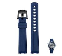 DJDLFA Uhrenarmband für Omega 300 Universe 007, gebogenes Ende, flüssiges Gummi-Silikon-Armband, 20 mm, 22 mm, weiches Ersatzarmband für Herren, 22 mm, Azetat, Kein Edelstein