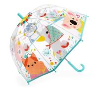 Djeco DD04718 Kinder-Regenschirm Natur | mit bunten Tieren | durchsichtiger Kinderregenschirm | Mädchen | Kinder | transparenter Kinderschirm