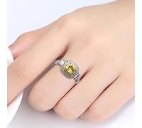 DJMJHG Charms Citrin Ring für Frauen Luxus Silber 925 Schmuck mit Edelsteinen Weibliche Verlobungsring Geschenkgröße6,7,8,9,10 6 Gelb