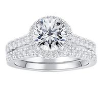 DJMJHG Kristall Runde Ehering Set Mode S925 Silber Braut Engagement Schmuck Versprechen Zirkon Stein Ringe Für Frauen 9
