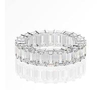 DJMJHG Luxus 925 Sterling Silber erstellt Moissanite Edelstein Ehering Verlobung Weißgold Ring Edlen Schmuck Geschenk 6