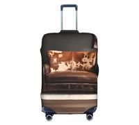 DJnni Corgi Schutzhülle für Reisekoffer, Reisegepäck, Koffer-Schutz, passend für 45,7 - 81,3 cm, Braunes Rindsleder, M