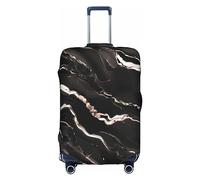 DJnni Corgi Schutzhülle für Reisekoffer, Reisegepäck, Koffer-Schutz, passend für 45,7 - 81,3 cm, Schwarz Rose Gold Marmor, S
