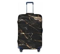 DJnni Corgi Schutzhülle für Reisekoffer, Reisegepäck, Koffer-Schutz, passend für 45,7 - 81,3 cm, Schwarz Gold Marmor, M