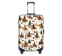 DJnni Flops Hausschuhe, Kunst-Sandalen, Reisebox, Schutzhülle, Koffer-Abdeckung, Koffer-Schutz, passend für 45,7 - 81,3 cm, Cowboy Reitpferd, L