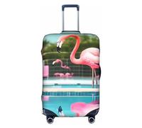 DJnni Flops Hausschuhe, Kunst-Sandalen, Reisebox, Schutzhülle, Koffer-Abdeckung, Koffer-Schutz, passend für 45,7 - 81,3 cm, Flamingo und Schwimmbäder, M