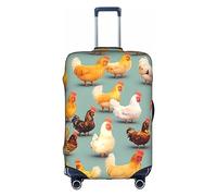 DJnni Golden Retrievers Reisebox-Schutzhülle, Koffer-Abdeckung, Reisegepäck-Abdeckung, Koffer-Schutz, passend für 45,7 - 81,3 cm, Niedliches Hühnerlauf, S