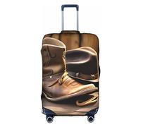 DJnni Golden Retrievers Reisebox-Schutzhülle, Koffer-Abdeckung, Reisegepäck-Abdeckung, Koffer-Schutz, passend für 45,7 - 81,3 cm, Cowboyhut und Stiefel, XL