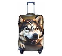 DJnni Golden Retrievers Reisebox-Schutzhülle, Koffer-Abdeckung, Reisegepäck-Abdeckung, Koffer-Schutz, passend für 45,7 - 81,3 cm, Niedlicher Husky, L
