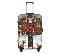 DJnni Golden Retrievers Reisebox-Schutzhülle, Koffer-Abdeckung, Reisegepäck-Abdeckung, Koffer-Schutz, passend für 45,7 - 81,3 cm, Kuh Hirsch Bäume Weihnachten, M