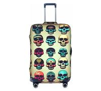 DJnni Pickleball Balls Reisebox-Schutzhülle, Koffer-Abdeckung, Reisegepäck-Abdeckung, Koffer-Schutz, passend für 45,7 - 81,3 cm, Viele coole Retro-Totenkopf-Grafiken, S