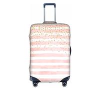 DJnni Pommeranians Cartoon-Blumen, Reisebox, Schutzhülle, Koffer-Abdeckung, Koffer-Schutz, passend für 45,7 - 81,3 cm, rosa streifen, S