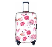 DJnni Pommeranians Cartoon-Blumen, Reisebox, Schutzhülle, Koffer-Abdeckung, Koffer-Schutz, passend für 45,7 - 81,3 cm, Pink Flamingos, M