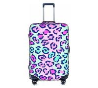 DJnni Pommeranians Cartoon-Blumen, Reisebox, Schutzhülle, Koffer-Abdeckung, Koffer-Schutz, passend für 45,7 - 81,3 cm, Pink Leopard, S