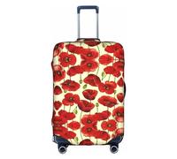 DJnni Rotwein-Reisebox-Schutzhülle, Kofferabdeckung, Reisegepäckabdeckung, Koffer-Schutz, passend für 45,7 - 81,3 cm, Rote Blume, S