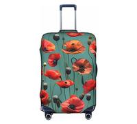 DJnni Rotwein-Reisebox-Schutzhülle, Kofferabdeckung, Reisegepäckabdeckung, Koffer-Schutz, passend für 45,7 - 81,3 cm, Mohnblumen-Druck, M