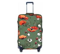 DJnni Rotwein-Reisebox-Schutzhülle, Kofferabdeckung, Reisegepäckabdeckung, Koffer-Schutz, passend für 45,7 - 81,3 cm, Mohnblumen-Muster, XL