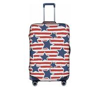 DJnni Rotwein-Reisebox-Schutzhülle, Kofferabdeckung, Reisegepäckabdeckung, Koffer-Schutz, passend für 45,7 - 81,3 cm, Flagge mit roten und weißen Sternen, S