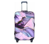 DJnni Schutzhülle für Reisebox, Motiv: Griechenlandkarte, Koffer-Abdeckung, Koffer-Schutz, passend für 45,7 - 81,3 cm, Bunte Marmor-Pastell-Pink, Blau, Violett, S