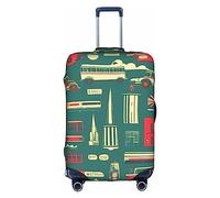 DJnni Shark Sailing Travel Box Schutzhülle, Koffer-Abdeckung, Reisegepäck-Abdeckung, Koffer-Schutz, passend für 45,7 - 81,3 cm, Schottischer Retro., S