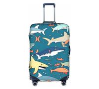 DJnni Shark Sailing Travel Box Schutzhülle, Koffer-Abdeckung, Reisegepäck-Abdeckung, Koffer-Schutz, passend für 45,7 - 81,3 cm, Shark Sailing, L