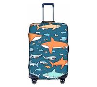 DJnni Sharks nautische Reisebox Schutzhülle, Kofferabdeckung, Reisegepäckabdeckung, Koffer-Schutz, passend für 45,7 - 81,3 cm, Selachimorph, S