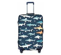 DJnni Sharks nautische Reisebox Schutzhülle, Kofferabdeckung, Reisegepäckabdeckung, Koffer-Schutz, passend für 45,7 - 81,3 cm, Haie Nautisch, S