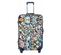 DJnni Sonnenblumen auf Holz-Reisebox, Schutzhülle, Koffer-Abdeckung, Reisegepäck-Abdeckung, Koffer-Schutz, passend für 45,7 - 81,3 cm, Steinmuster, L