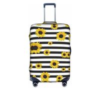 DJnni Sonnenblumen auf Holz-Reisebox, Schutzhülle, Koffer-Abdeckung, Reisegepäck-Abdeckung, Koffer-Schutz, passend für 45,7 - 81,3 cm, Stilvolle Sonnenblumen, S