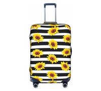 DJnni Strukturierte blaue Reisebox-Schutzhülle, Koffer-Abdeckung, Reisegepäck-Abdeckung, Koffer-Schutz, passend für 45,7 - 81,3 cm, Sonnenblumen, XL