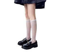 DJVHSRI Strümpfe für Damen, einfarbig, durchscheinend, für Damen, Studenten, ultradünne Seide, knielange Strümpfe