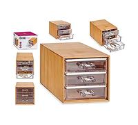 DKD Home Decor Schmuckkästchen aus Bambus, Plexiglas, 12 x 10,7 x 15 cm