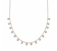 Kette mit Anhänger DKENIZ "925/- Sterling Silber rosévergoldet funkelnde Halskette", rosa (rosé), Halsketten, Damen, 42cm + 3cm, Silber 925 (Sterlingsilber), L: 45 B: 4,2mm, glänzend, B:4,2mm (9477126