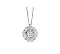 dKeniz Anhänger mit Kette 925/- Sterling Silber Zirkonia weiß 42cm + 3cm Damen