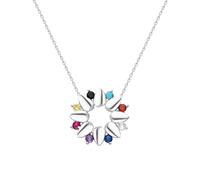 dKeniz Anhänger mit Kette 925/- Sterling Silber Zirkonia multi 45,5+7,5cm Damen