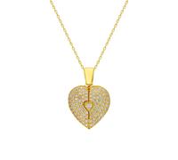 dKeniz Anhänger mit Kette 925/- Sterling Silber Zirkonia weiß 38+5cm Damen