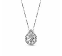 dKeniz - Anhänger mit Kette 925/- Sterling Silber Zirkonia weiß Charms & Kettenanhänger 1 ct Weiss Damen