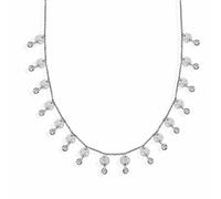dKeniz Anhänger mit Kette 925/- Sterling Silber Zirkonia weiß 42 cm + 3cm Damen