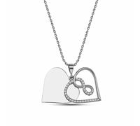 dKeniz - Anhänger mit Kette 925/- Sterling Silber Zirkonia weiß Charms & Kettenanhänger 1 ct Weiss Damen