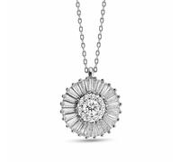 dKeniz - Anhänger mit Kette 925/- Sterling Silber Zirkonia weiß Charms & Kettenanhänger 1 ct Weiss Damen