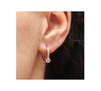 Dkeniz Creolen Creolen Solitär 925/- Sterling Silber Einheitsgröße