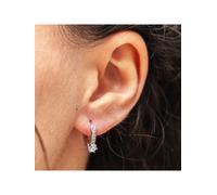 Dkeniz Creolen Creolen Solitär 925/- Sterling Silber Einheitsgröße