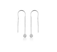 Dkeniz Ohrhänger 925/- Sterling Silber rhodiniert Glänzend 8cm Zirkonia Weiß Einheitsgröße