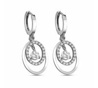 dKeniz - Ohrhänger 925/- Sterling Silber Zirkonia weiß Ohrringe 1 ct Weiss Damen