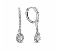 dKeniz - Ohrhänger 925/- Sterling Silber Zirkonia weiß Ohrringe 1 ct Weiss Damen