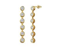 Dkeniz Damen Ohrhänger 925/- Sterling Silber 5cm Glänzend Zirkonia gelb 145230061