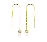 dKeniz Ohrhänger 925/- Sterling Silber Zirkonia weiß gelb vergoldet Damen